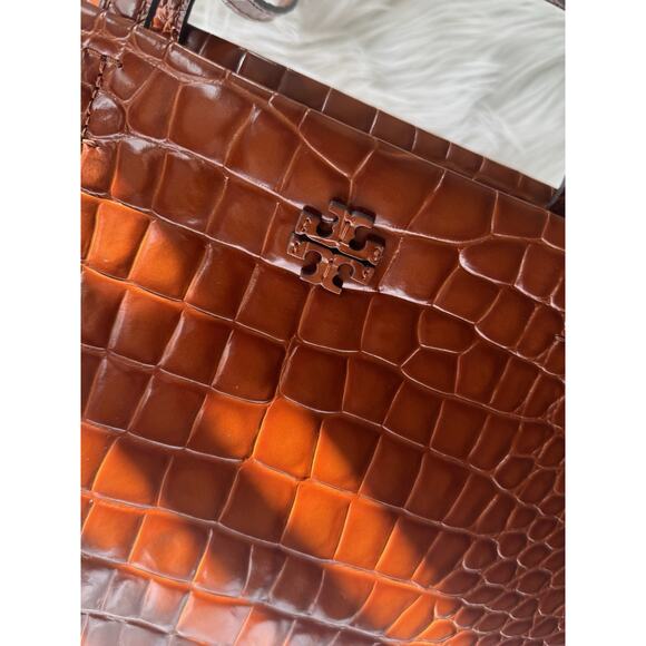 RARE NEW $720 Tory Burch Crocodile Thea Work Travel Laptop Tote Diaper Mom Bag - Picture 9 of 13